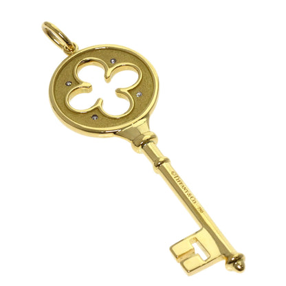 TIFFANY&Co. Clover Key Diamond Pendant top K18 Yellow Gold Ladies [Used]