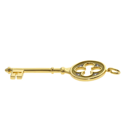 TIFFANY&Co. Clover Key Diamond Pendant top K18 Yellow Gold Ladies [Used]