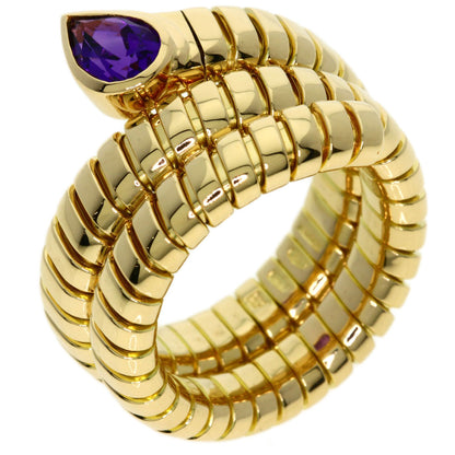 BVLGARI Tubogas Amethyst Ring K18 Yellow Gold Ladies [Used]