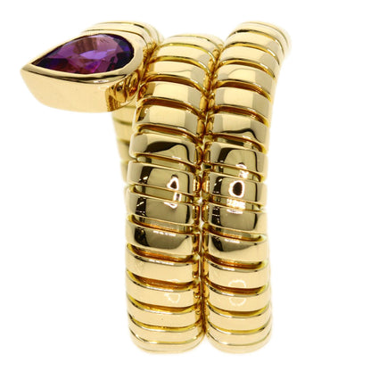 BVLGARI Tubogas Amethyst Ring K18 Yellow Gold Ladies [Used]