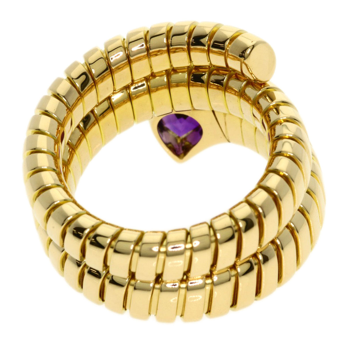 BVLGARI Tubogas Amethyst Ring K18 Yellow Gold Ladies [Used]