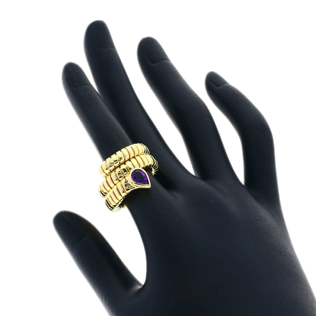 BVLGARI Tubogas Amethyst Ring K18 Yellow Gold Ladies [Used]