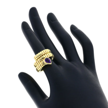 BVLGARI Tubogas Amethyst Ring K18 Yellow Gold Ladies [Used]