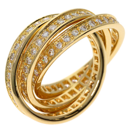 CARTIER Three Bangles Diamond # 54 Ring K18 Yellow Gold Ladies [Used]