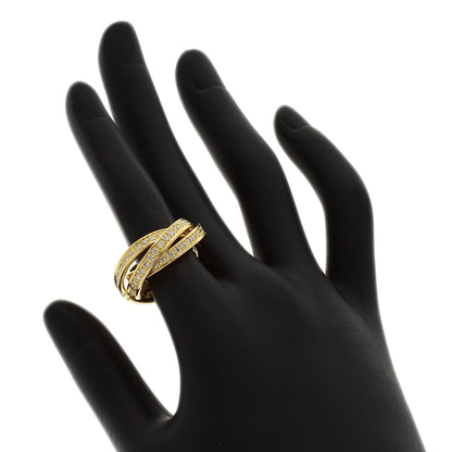 CARTIER Three Bangles Diamond # 54 Ring K18 Yellow Gold Ladies [Used]