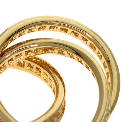 CARTIER Three Bangles Diamond # 54 Ring K18 Yellow Gold Ladies [Used]
