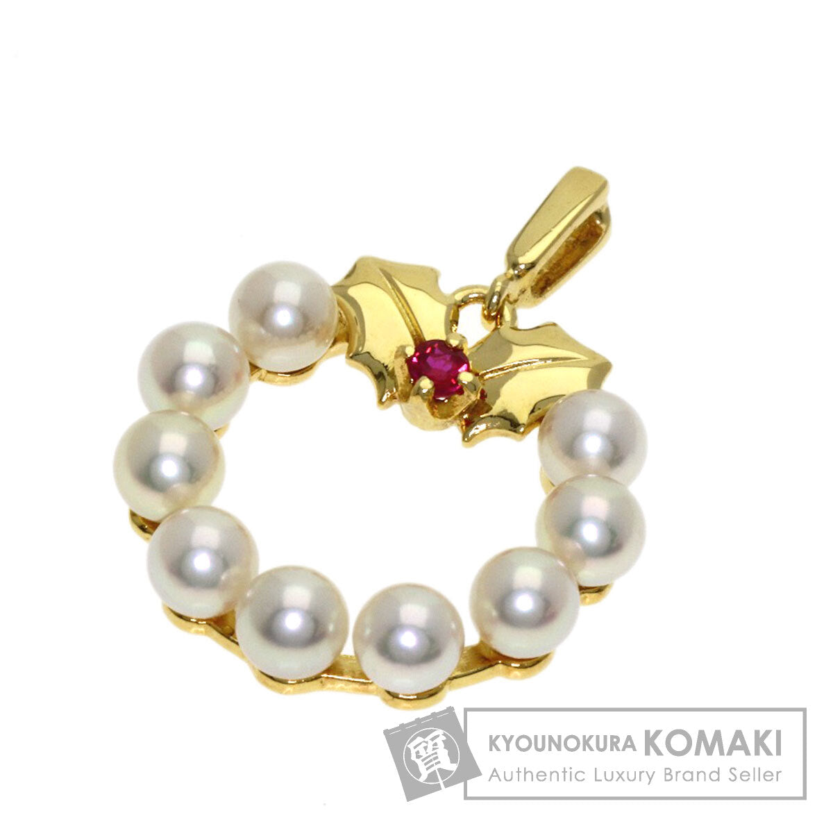 MIKIMOTO Pearl Pearl Ruby Pendant top K18 Yellow Gold Ladies [Used]