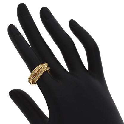 CARTIER Three Bangles Diamond #50 Ring K18 Yellow Gold Ladies [Used]