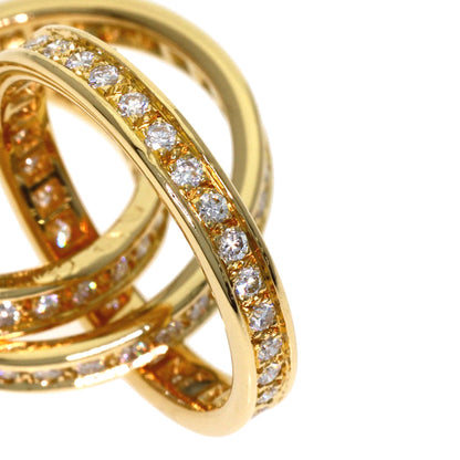 CARTIER Three Bangles Diamond #50 Ring K18 Yellow Gold Ladies [Used]