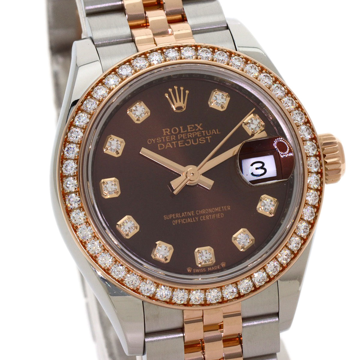 ROLEX Datejust 28 10P Diamond Watches 279381RBR Stainless Steel/SSxK18PG Ladies