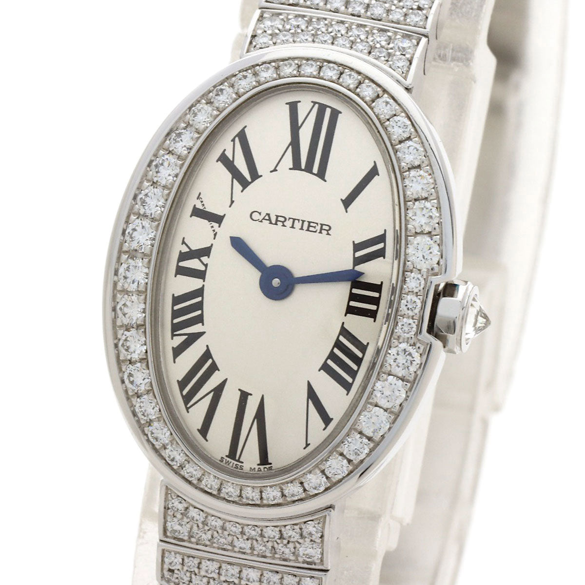 CARTIER Mini Baignoire Diamond Watches HPI00327 K18 White Gold/K18WGxDiamond Ladies