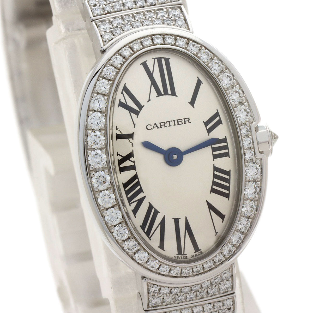 CARTIER Mini Baignoire Diamond Watches HPI00327 K18 White Gold/K18WGxDiamond Ladies