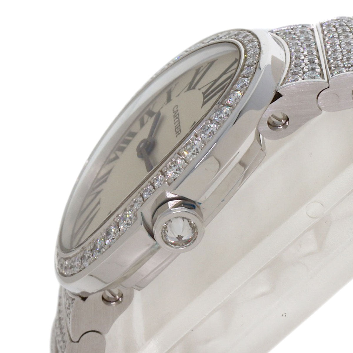 CARTIER Mini Baignoire Diamond Watches HPI00327 K18 White Gold/K18WGxDiamond Ladies