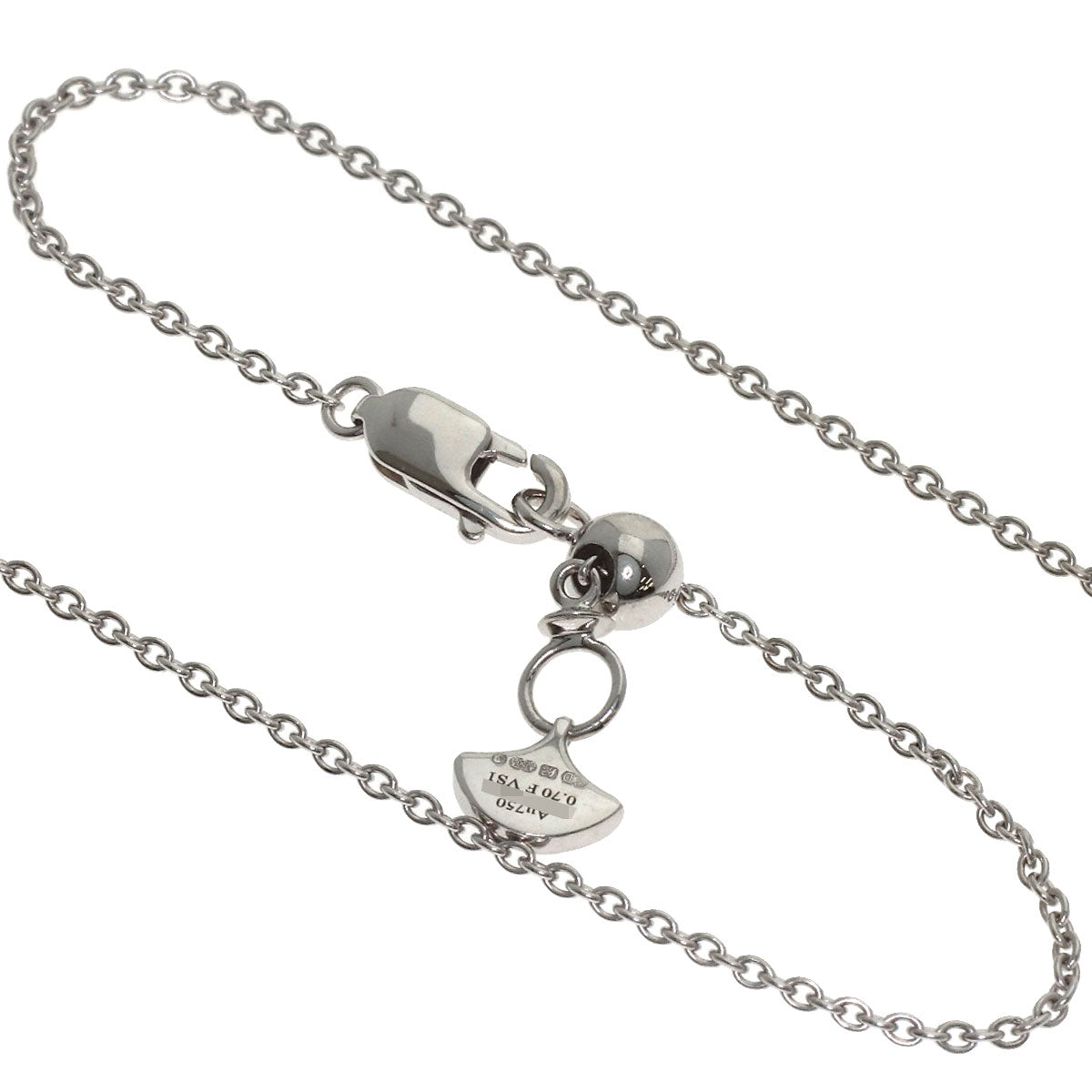 GRAFF Heart-shaped micropavé pendant diamonds Necklace K18 White Gold Ladies [Used]