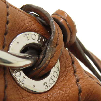 TODS logo Shoulder Bag Leather Ladies [Used]