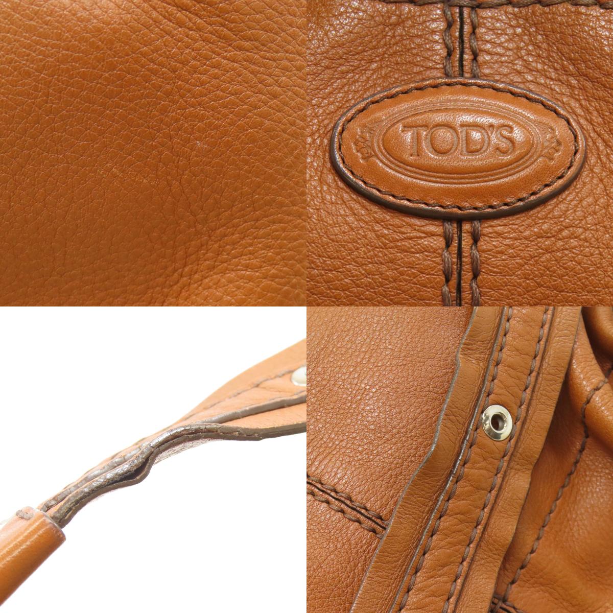 TODS logo Shoulder Bag Leather Ladies [Used]