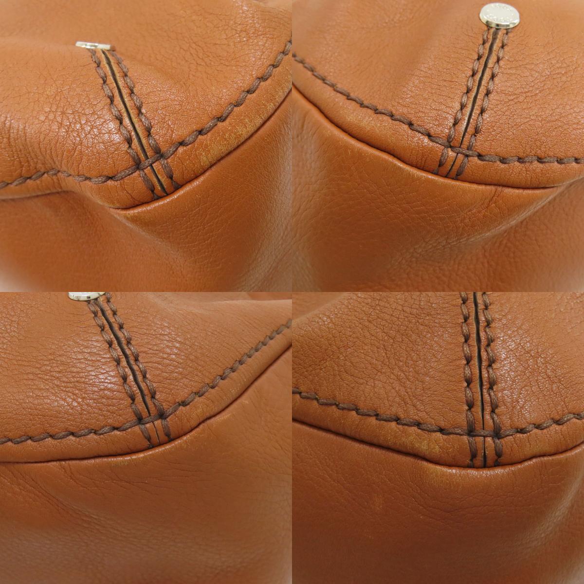 TODS logo Shoulder Bag Leather Ladies [Used]