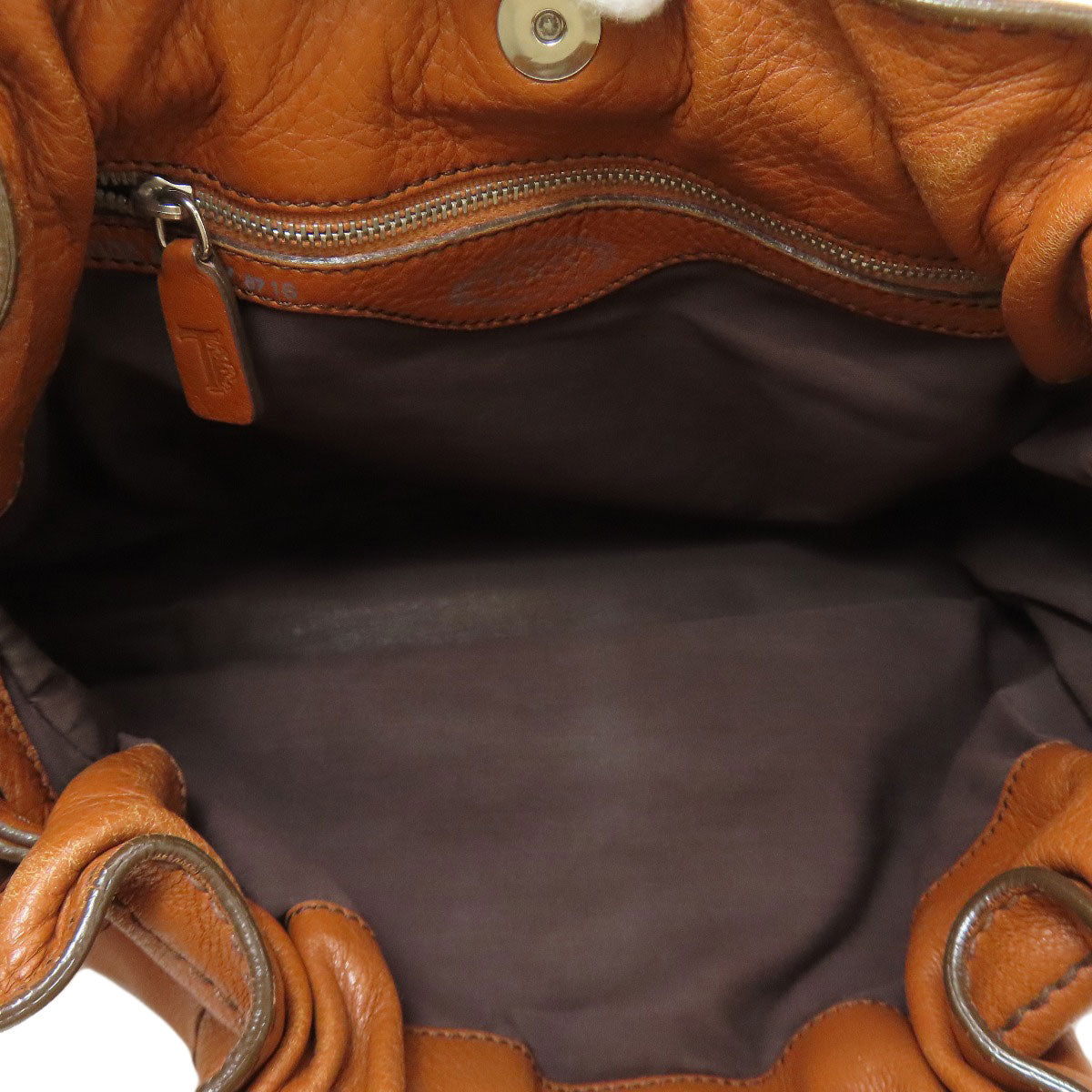 TODS logo Shoulder Bag Leather Ladies [Used]