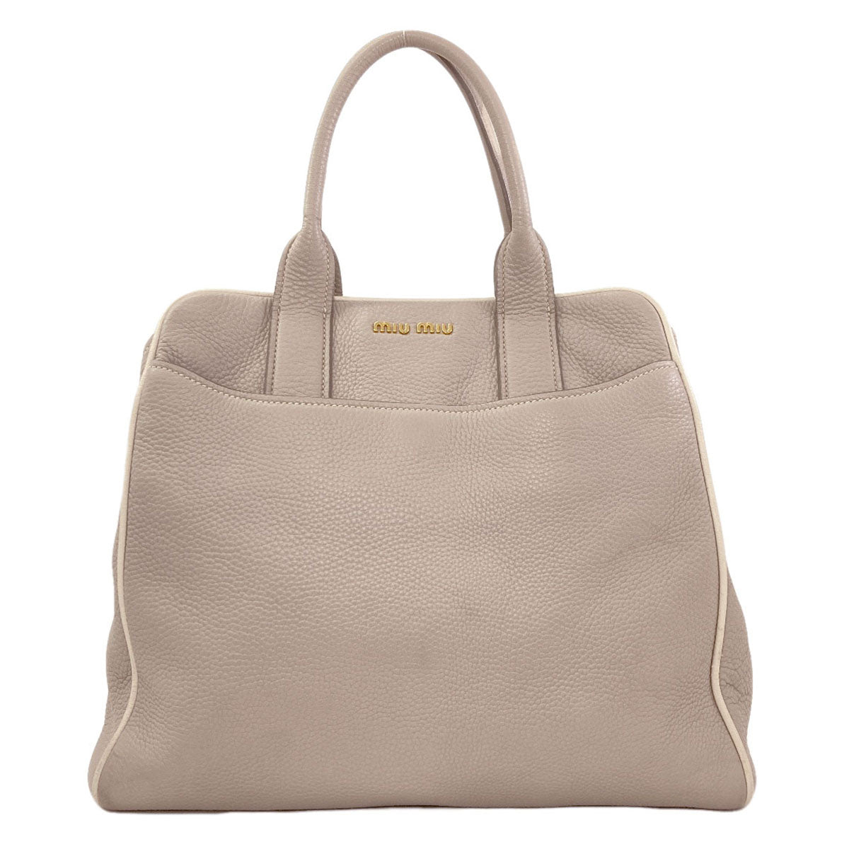 MIUMIU logo Tote Bag Leather Ladies [Used]