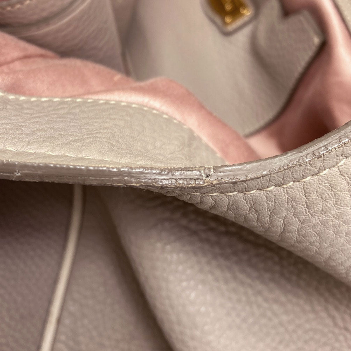 MIUMIU logo Tote Bag Leather Ladies [Used]