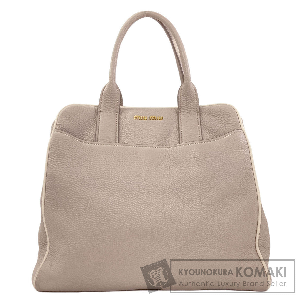 MIUMIU logo Tote Bag Leather Ladies [Used]