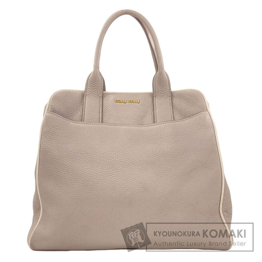 MIUMIU logo Tote Bag Leather Ladies [Used]