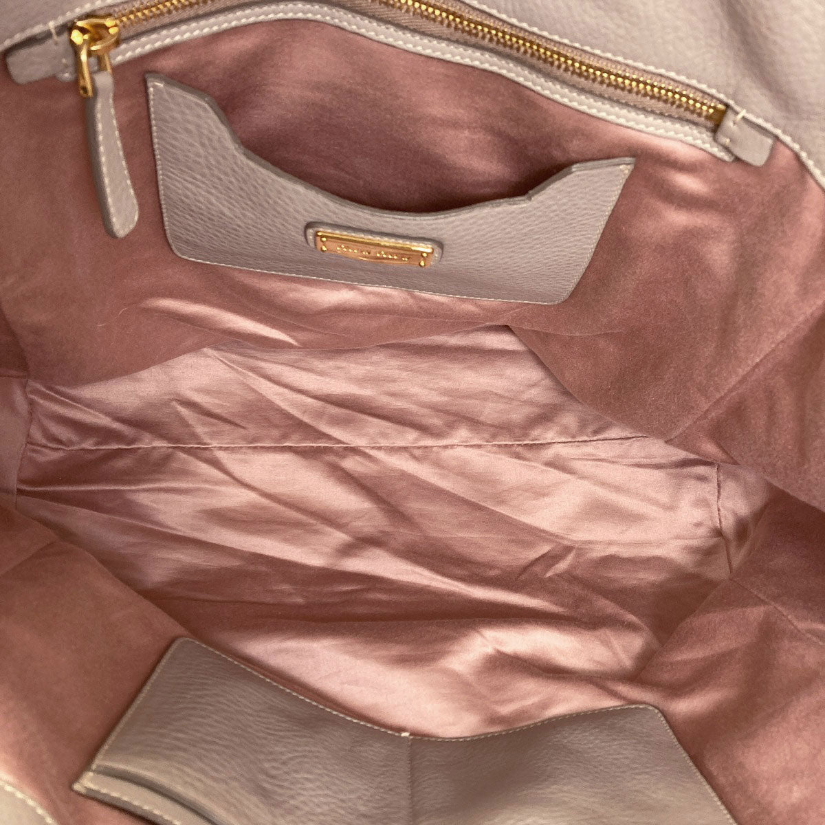 MIUMIU logo Tote Bag Leather Ladies [Used]