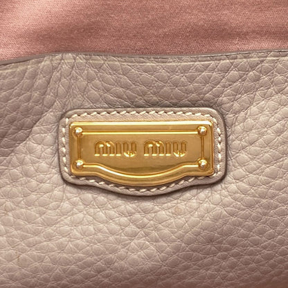 MIUMIU logo Tote Bag Leather Ladies [Used]