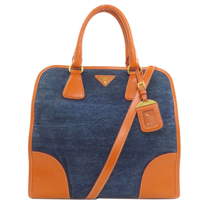 PRADA BN2254 2WAY Handbag Canvas LeatherLadies [Used]