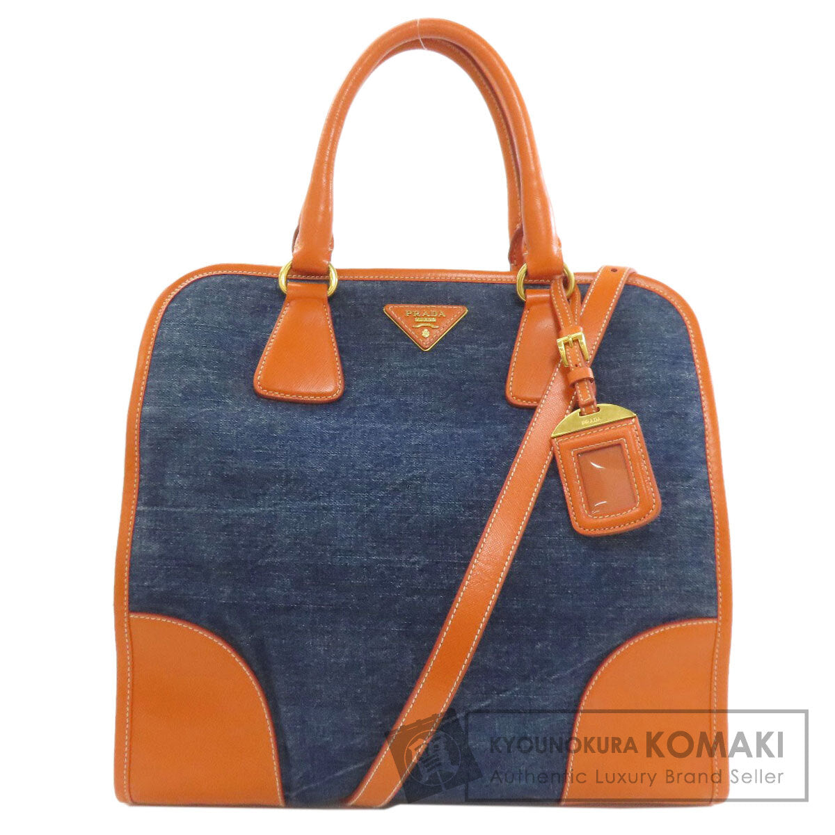 PRADA BN2254 2WAY Handbag Canvas LeatherLadies [Used]