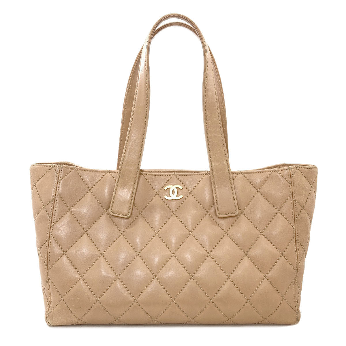 CHANEL Wild Stitch COCO Mark GoldHardware Tote Bag Calf Ladies [Used]