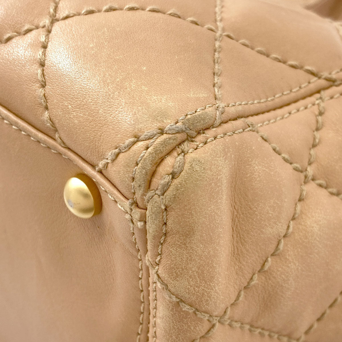 CHANEL Wild Stitch COCO Mark GoldHardware Tote Bag Calf Ladies [Used]