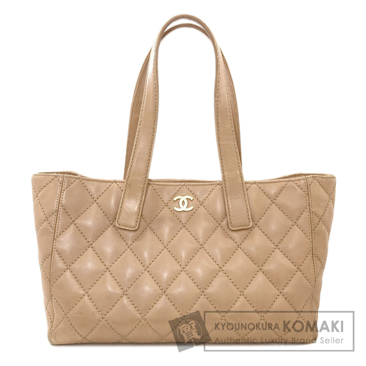CHANEL Wild Stitch COCO Mark GoldHardware Tote Bag Calf Ladies [Used]