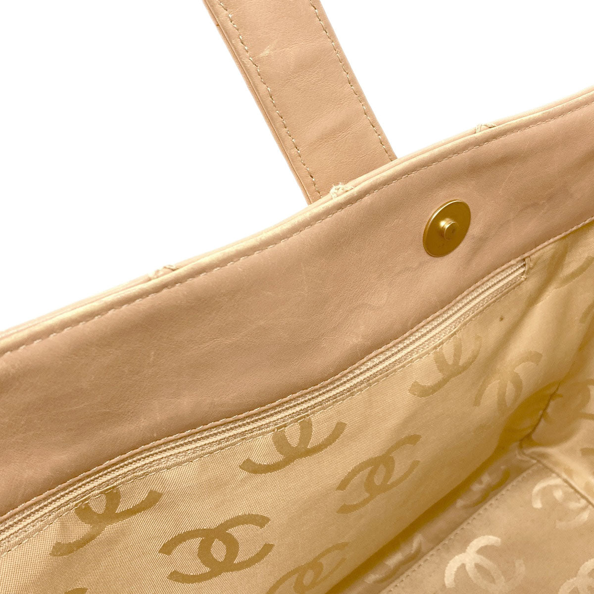 CHANEL Wild Stitch COCO Mark GoldHardware Tote Bag Calf Ladies [Used]