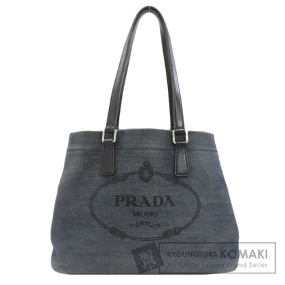 PRADA logo Tote Bag Denim Ladies [Used]
