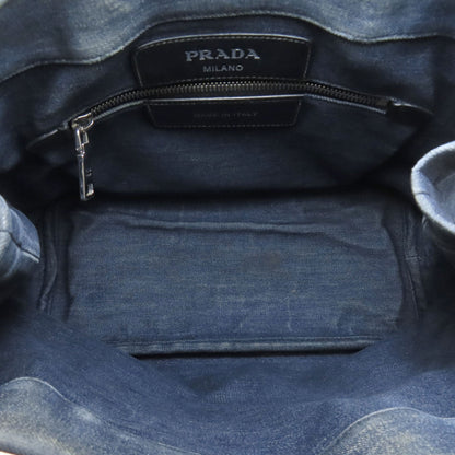 PRADA logo Tote Bag Denim Ladies [Used]