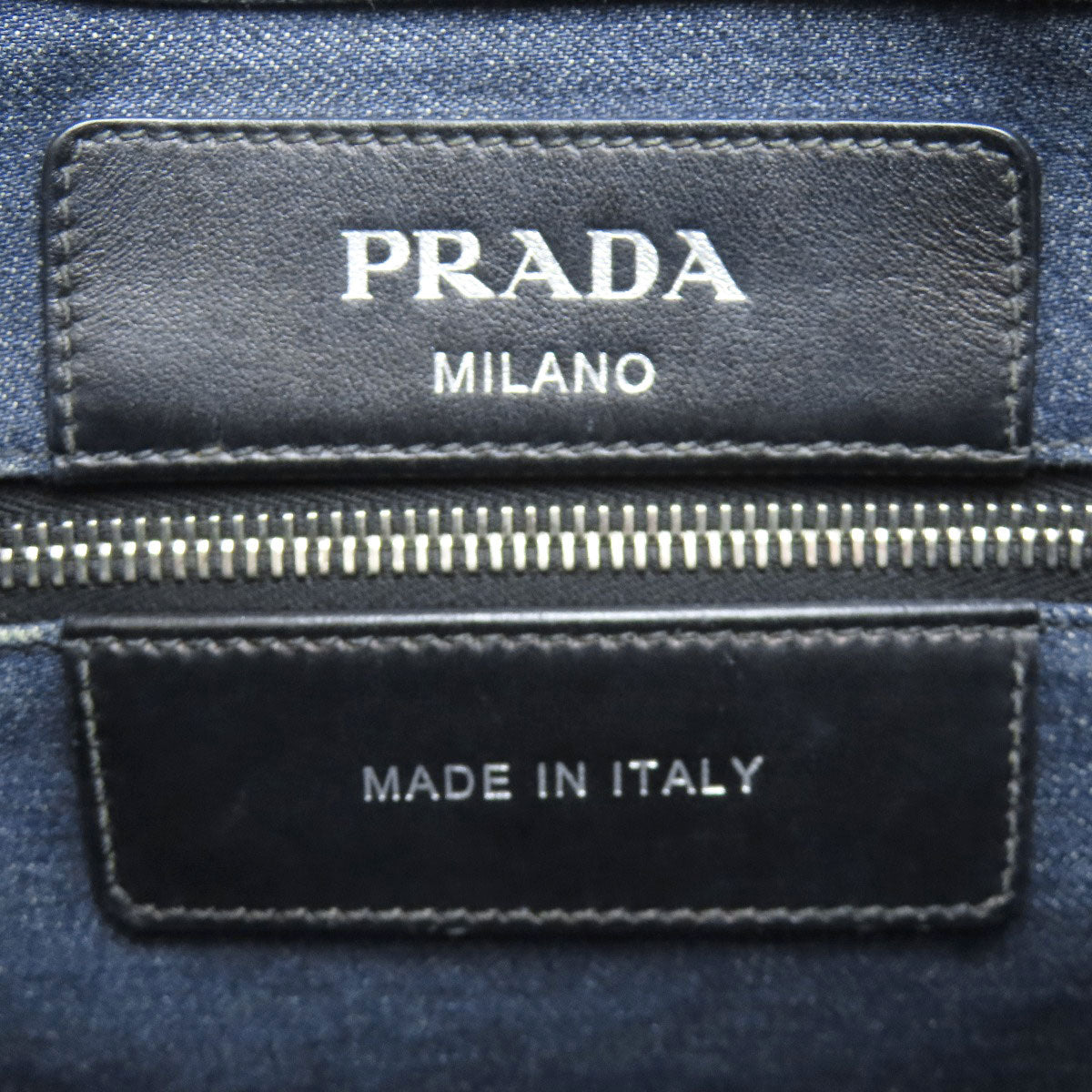 PRADA logo Tote Bag Denim Ladies [Used]