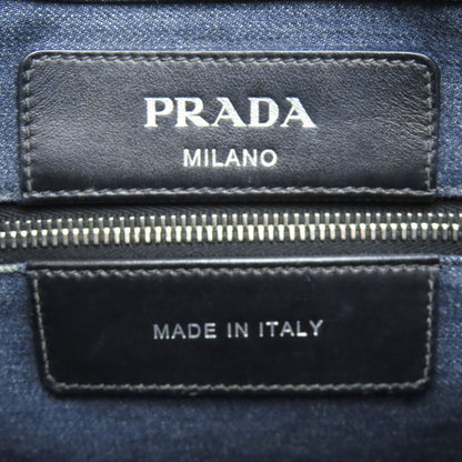 PRADA logo Tote Bag Denim Ladies [Used]