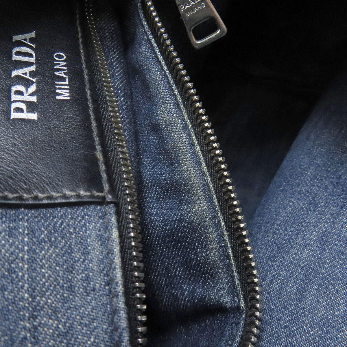 PRADA logo Tote Bag Denim Ladies [Used]