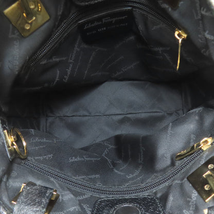 Salvatore Ferragamo logo Handbag Nylon canvas LeatherLadies [Used]