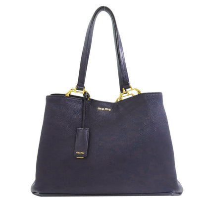 MIUMIU logo Tote Bag Leather Ladies [Used]