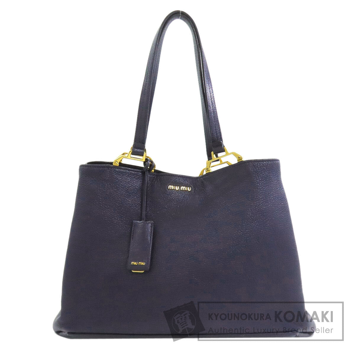 MIUMIU logo Tote Bag Leather Ladies [Used]