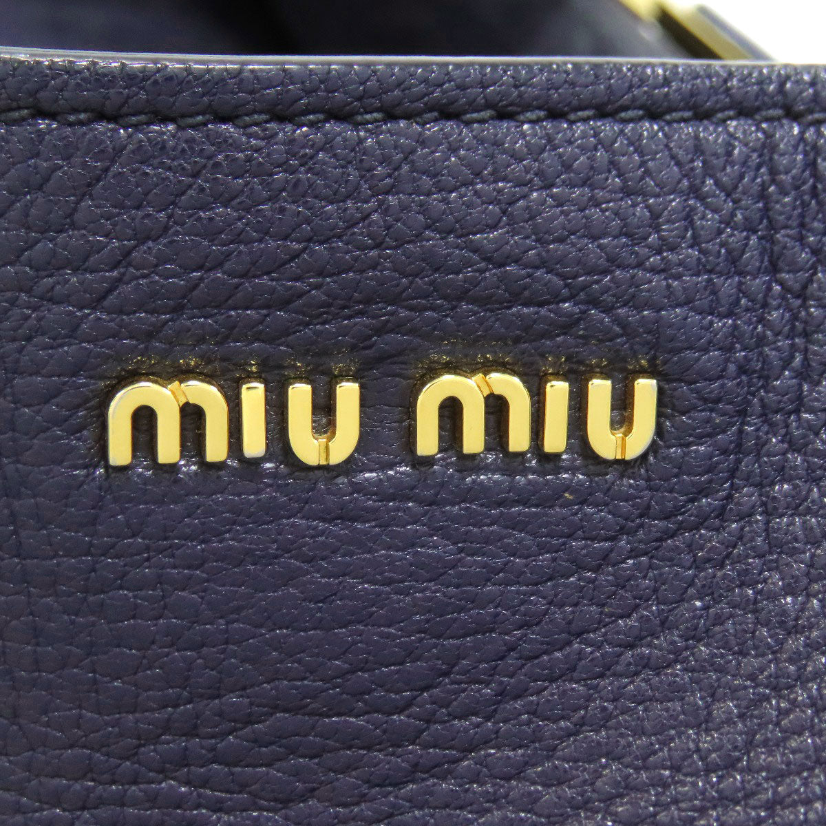 MIUMIU logo Tote Bag Leather Ladies [Used]