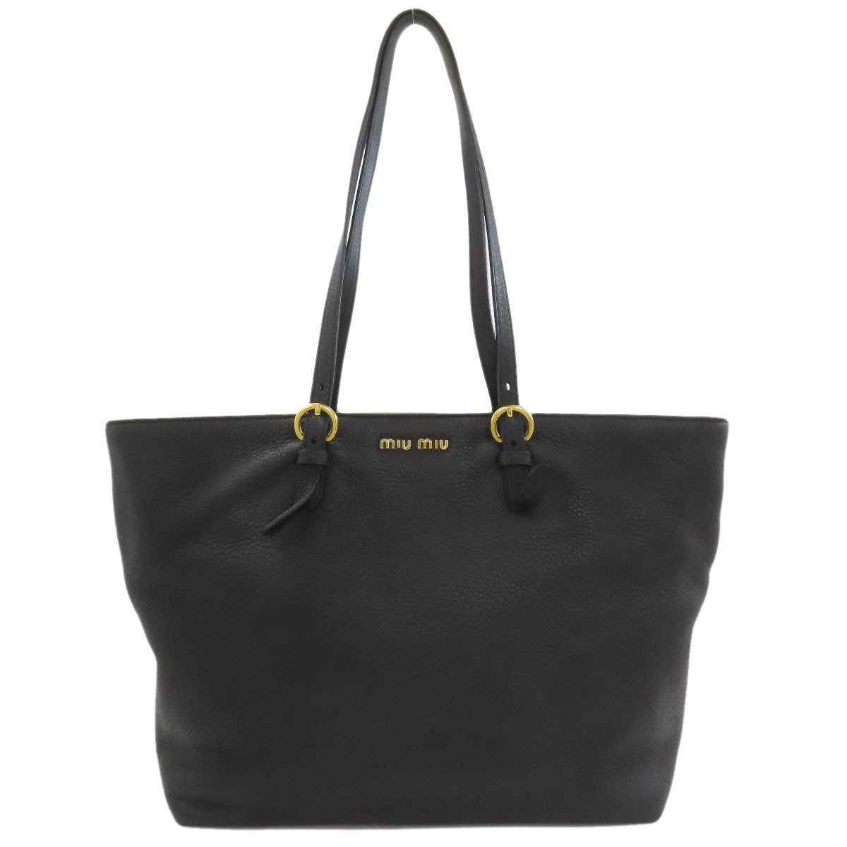MIUMIU logo Tote Bag Leather Ladies [Used]