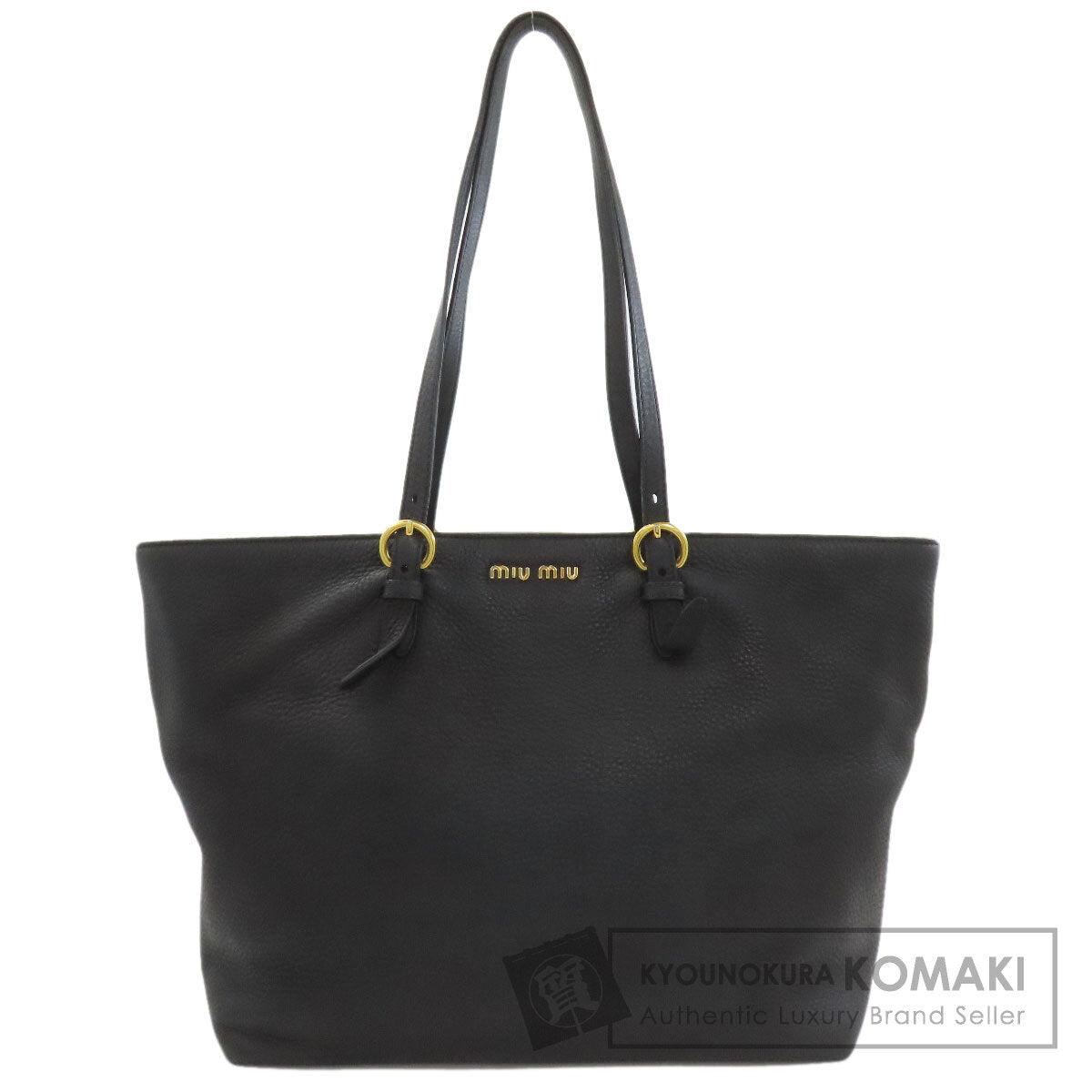 MIUMIU logo Tote Bag Leather Ladies [Used]