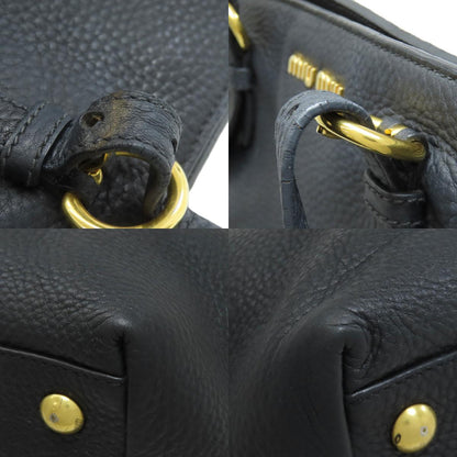 MIUMIU logo Tote Bag Leather Ladies [Used]