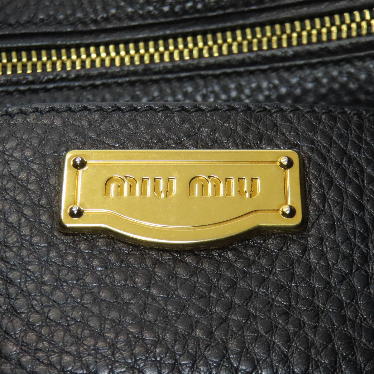 MIUMIU logo Tote Bag Leather Ladies [Used]