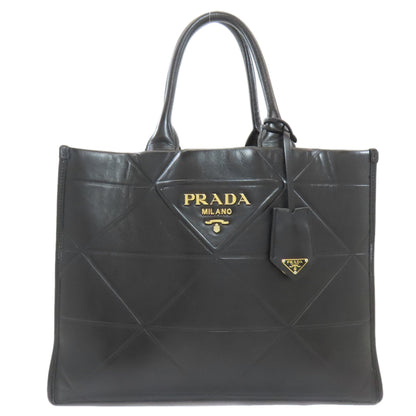 PRADA Symbol Topstitch Handbag Calf Ladies [Used]