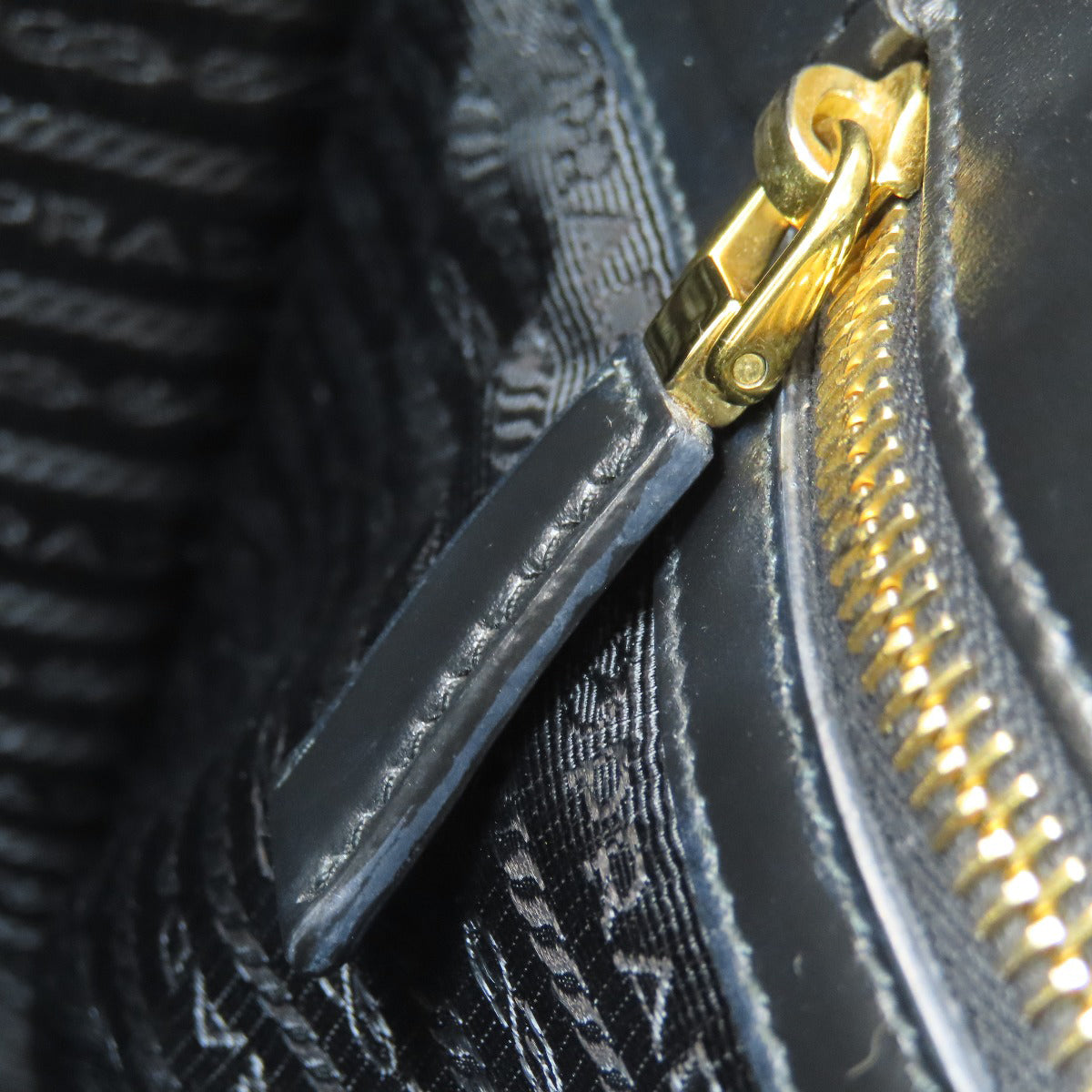 PRADA Symbol Topstitch Handbag Calf Ladies [Used]