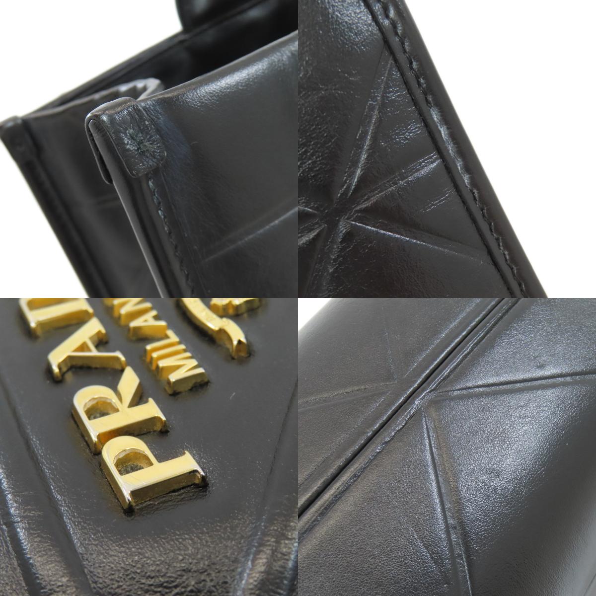 PRADA Symbol Topstitch Handbag Calf Ladies [Used]